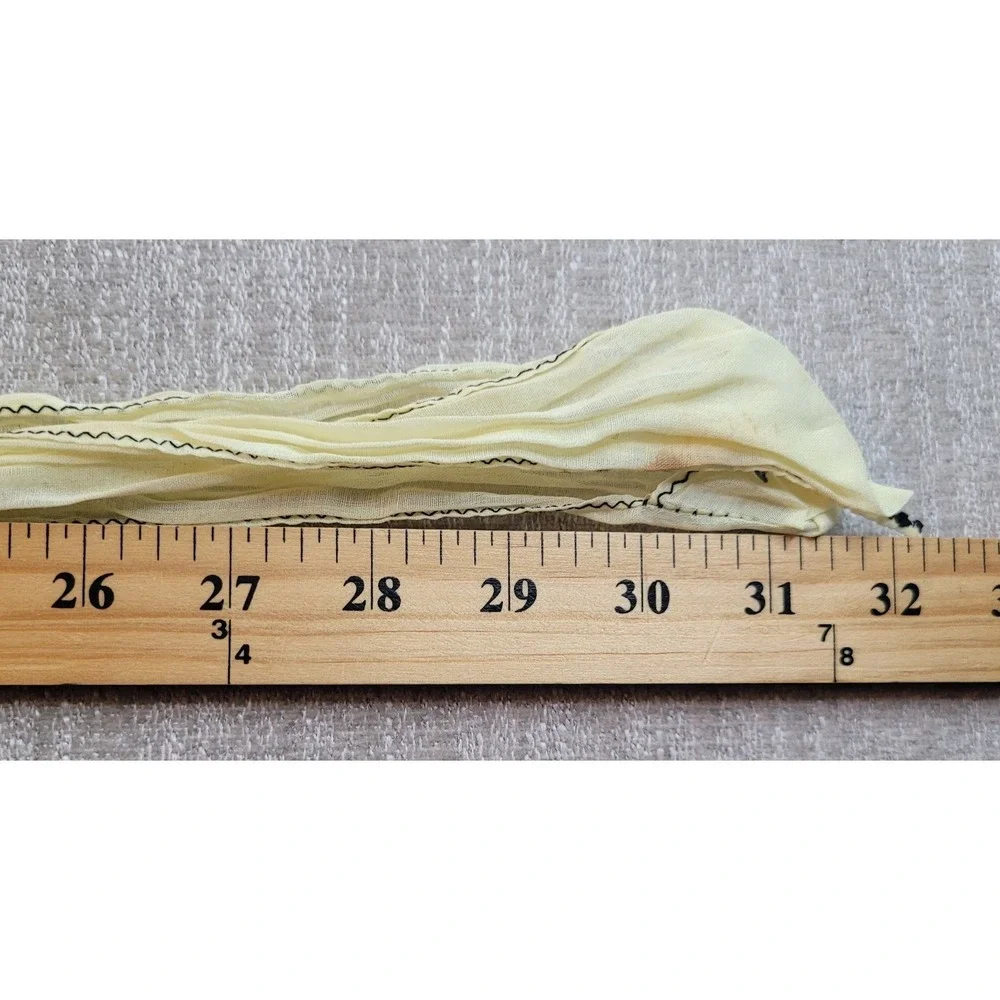 Vintage 1950's Half Apron Hostess Cook Yellow Sheer Embroidery Grannycore Unique